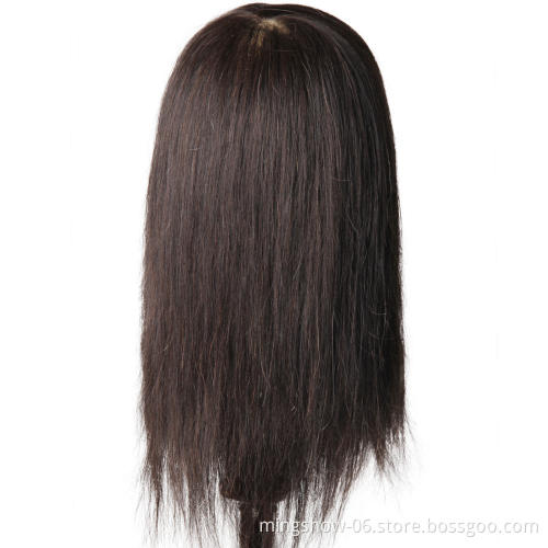 100% Human Hair Training Head Short Black Hair For Salon Hairdressing Professional  Mannequin Dolls